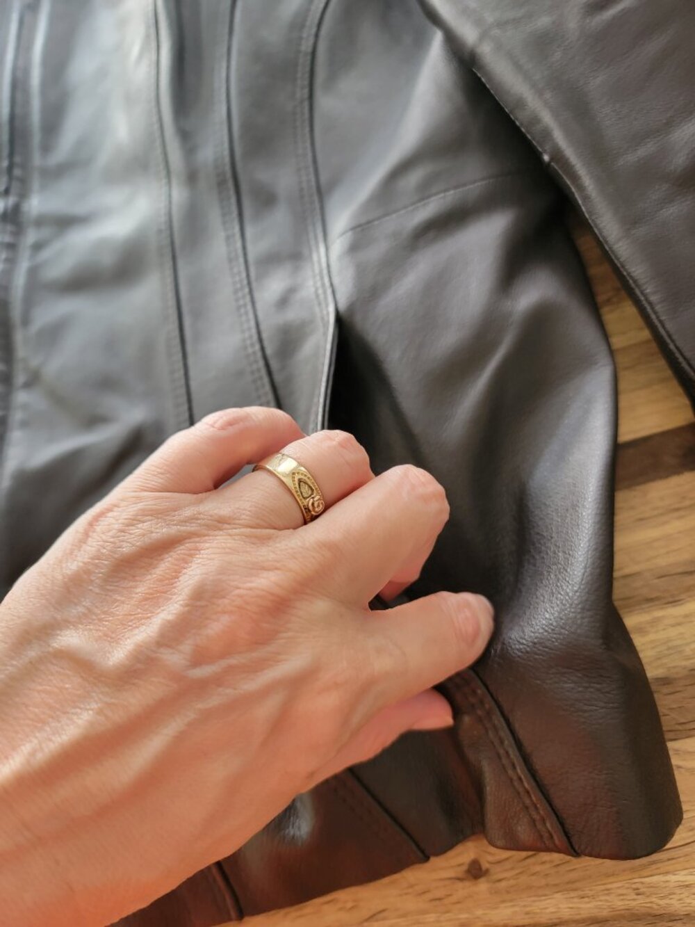 EAST 5TH Fitted Brown Leather Jacket Fully Lined Blazer/Jacket Zip Up - Picture 6 of 13